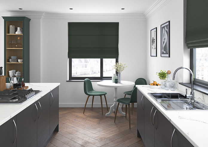 Faux Suede, Bottle Green - Twist&Fit Roman Blind - Image 5